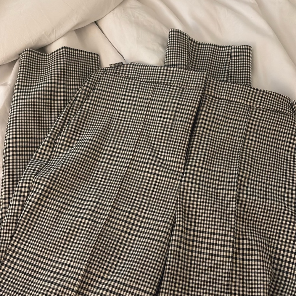 Plaid Straight Leg Trousers